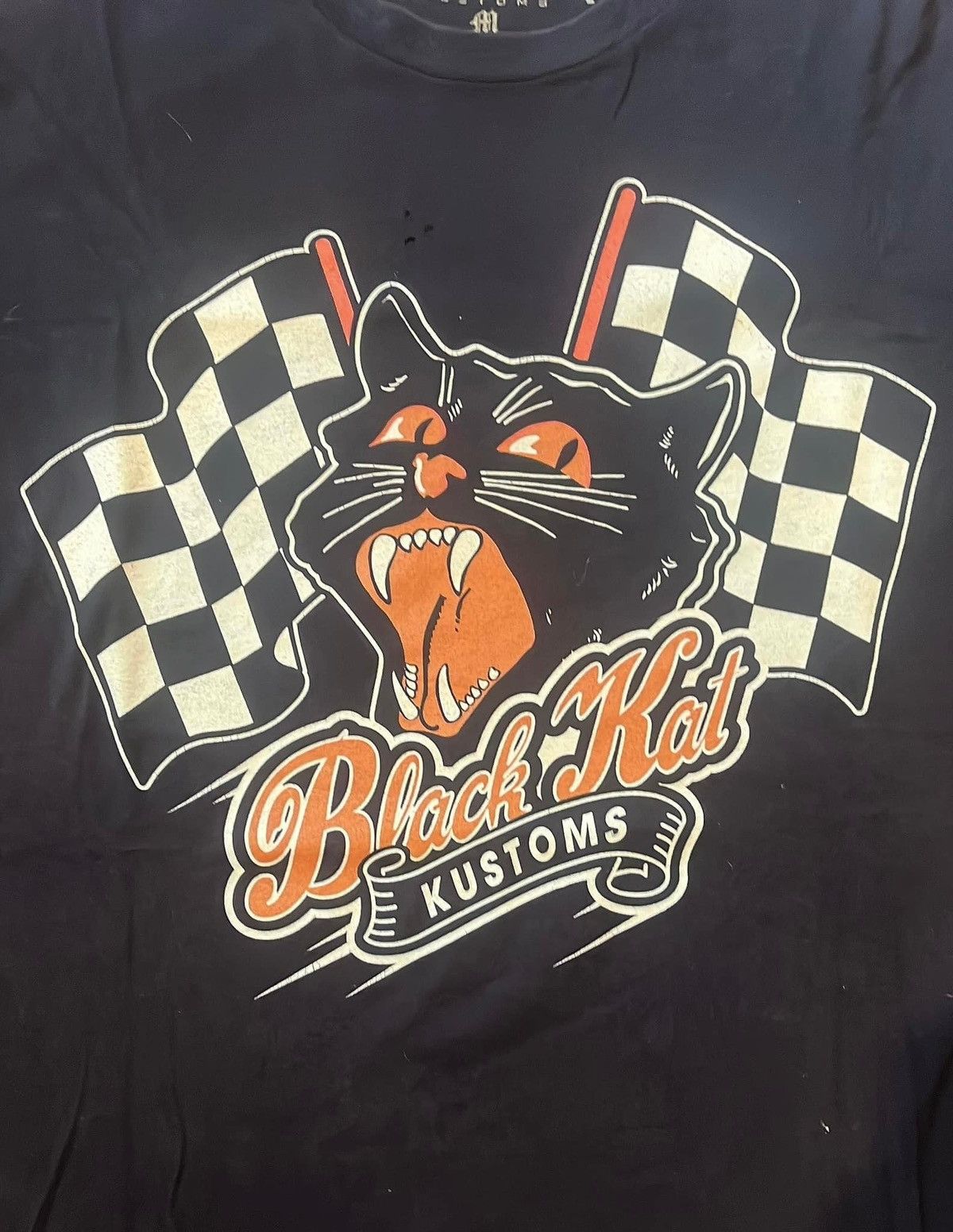 Band Tees × Vintage VTG Black Kat Kustoms Logo Original Size US M / EU 48-50 / 2 - 2 Thumbnail
