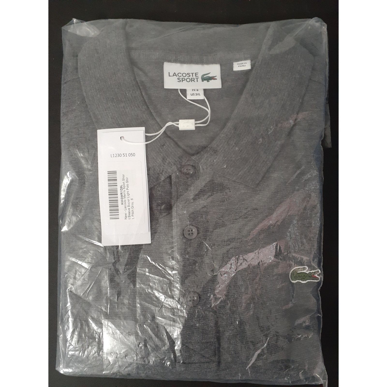 Lacoste Lacoste Men's Sport Short Sleeve Super Light Polo Gray 3XL Size US XXL / EU 58 / 5 - 2 Thumbnail