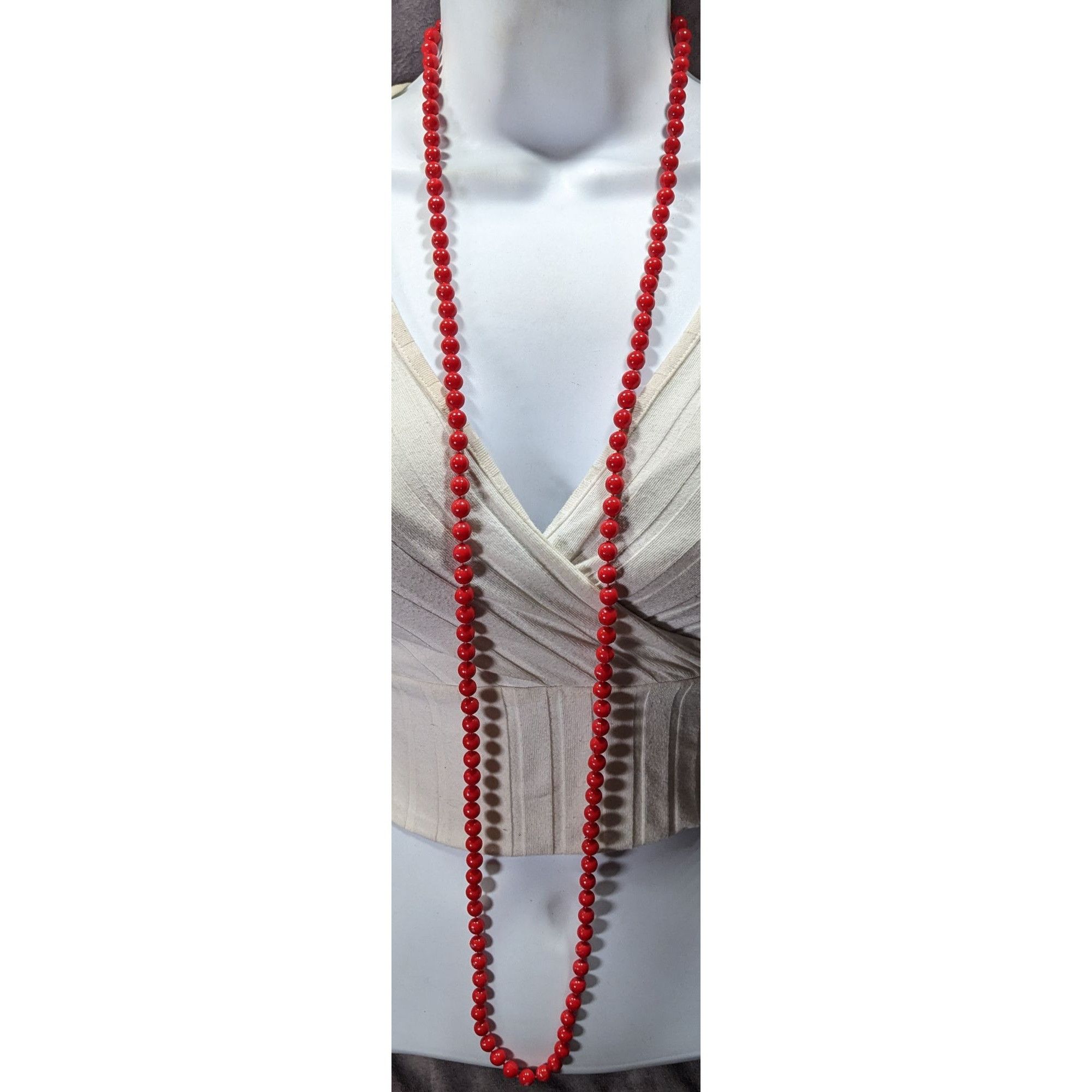 Other Retro Casual Red Beaded Extra Long Necklace Size ONE SIZE - 3 Thumbnail