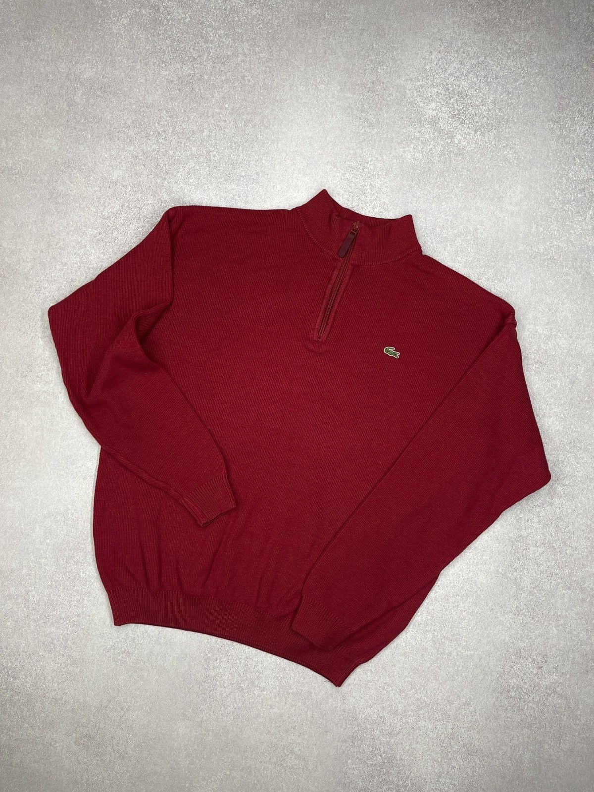 Lacoste Vintage Lacoste 1/4 Half Zip Knit Sweater Red Y2K Size L Size US L / EU 52-54 / 3 - 1 Thumbnail