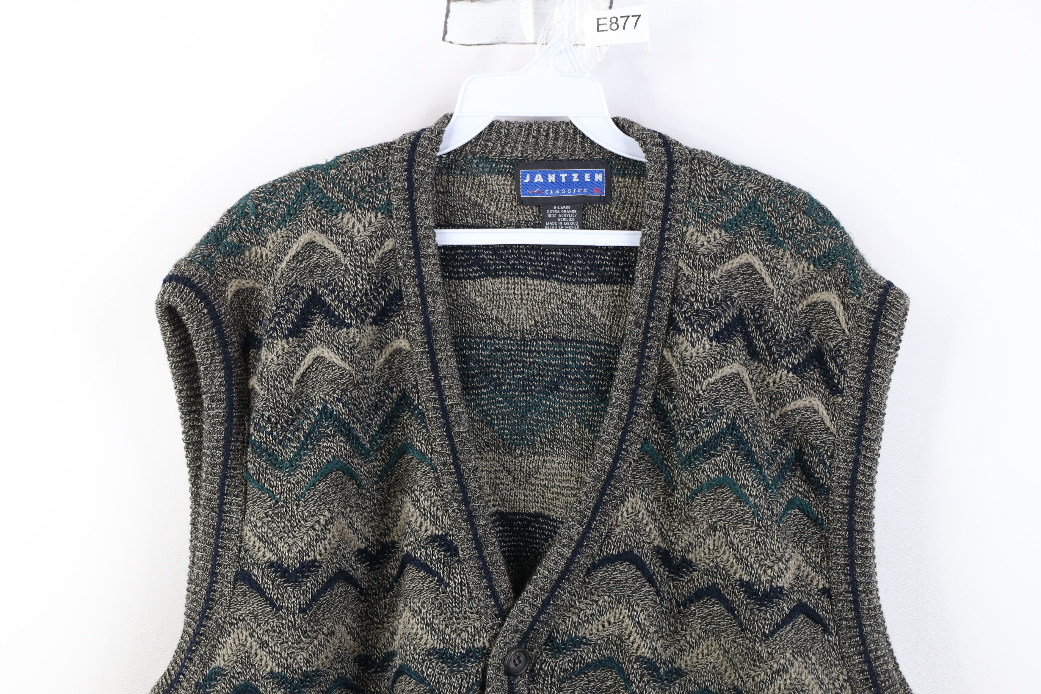 Vintage Vintage 90s Coogi Style Knit Cardigan Sweater Vest Size XL / US 12-14 / IT 48-50 - 2 Thumbnail