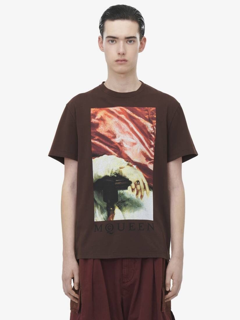 Alexander McQueen o1srvl11e0226 Printed T-Shirt In Brown Size US S / EU 44-46 / 1 - 2 Thumbnail