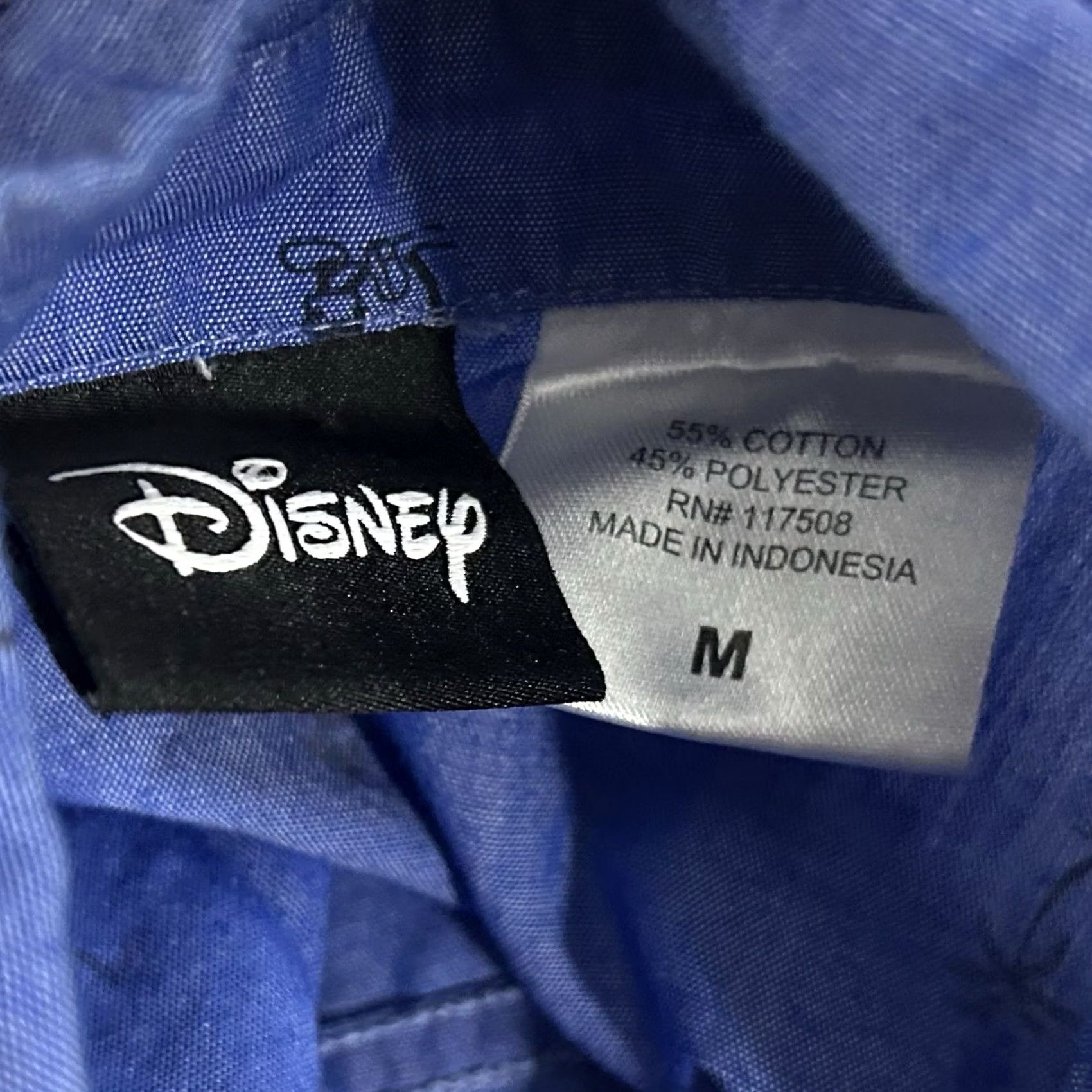 Disney Disney Hawaiian Aloha Shirt Mickey Mouse Palm Trees Blue Cotton Blend Shirt Mens M Size US M / EU 48-50 / 2 - 3 Thumbnail