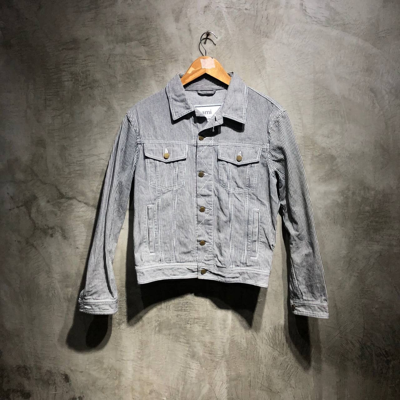 AMI Ami Paris Alexandre Mattiussi Denim striped jacket Size US S / EU 44-46 / 1 - 1 Thumbnail