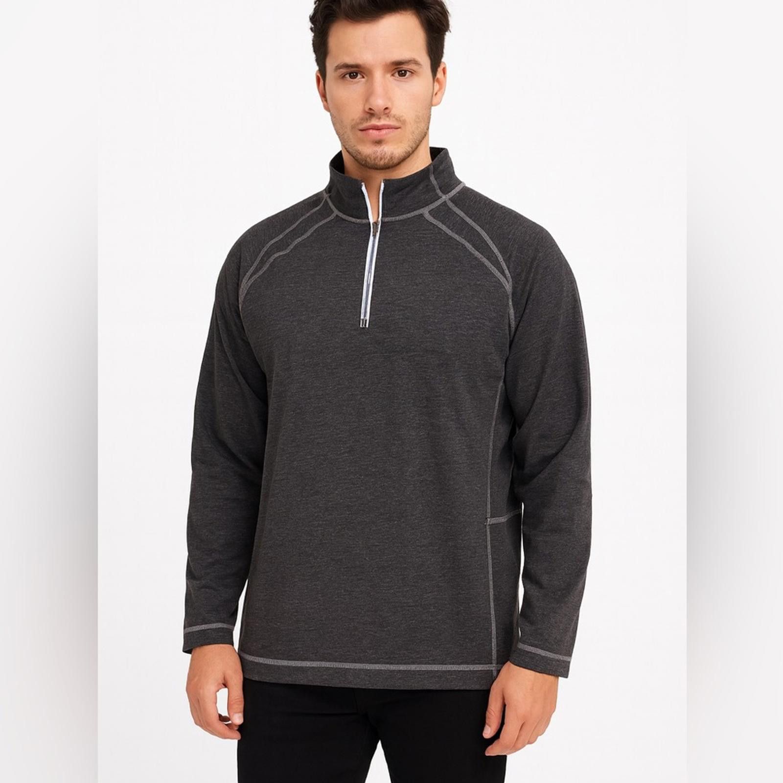 Tommy Bahama Tommy Bahama Mens XL Pullover Charcoal Gray Long Sleeve EUC Size US XL / EU 56 / 4 - 1 Thumbnail