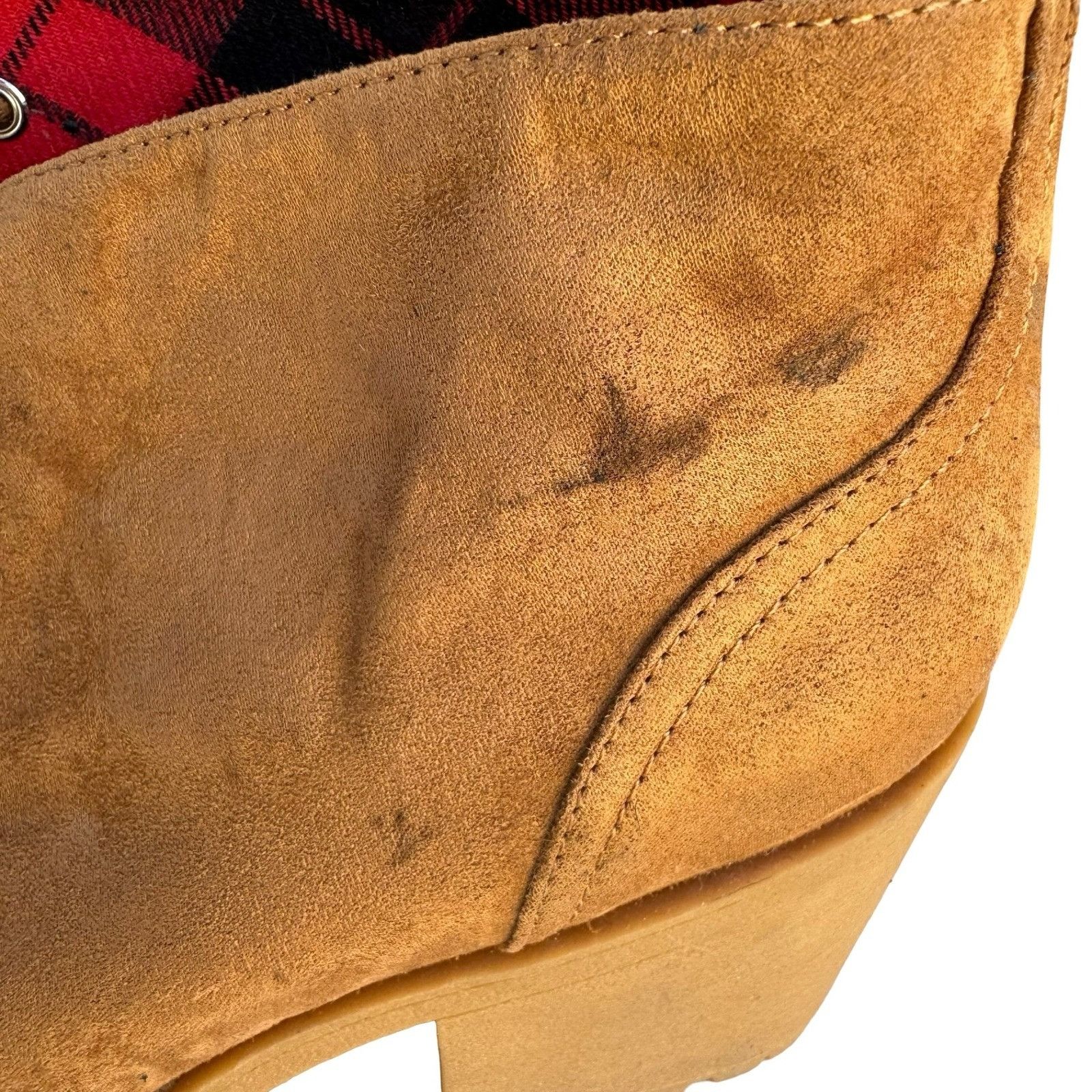 American Rag American Rag Reaghan Hiker Boots Tan Faux Suede Plaid Lining Size US 10 / IT 40 - 7 Thumbnail