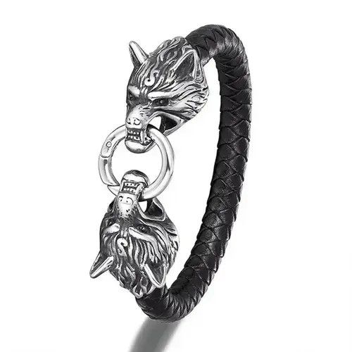 Jewelry Double Dragon Wolf Head Bracelet Size ONE SIZE - 4 Thumbnail