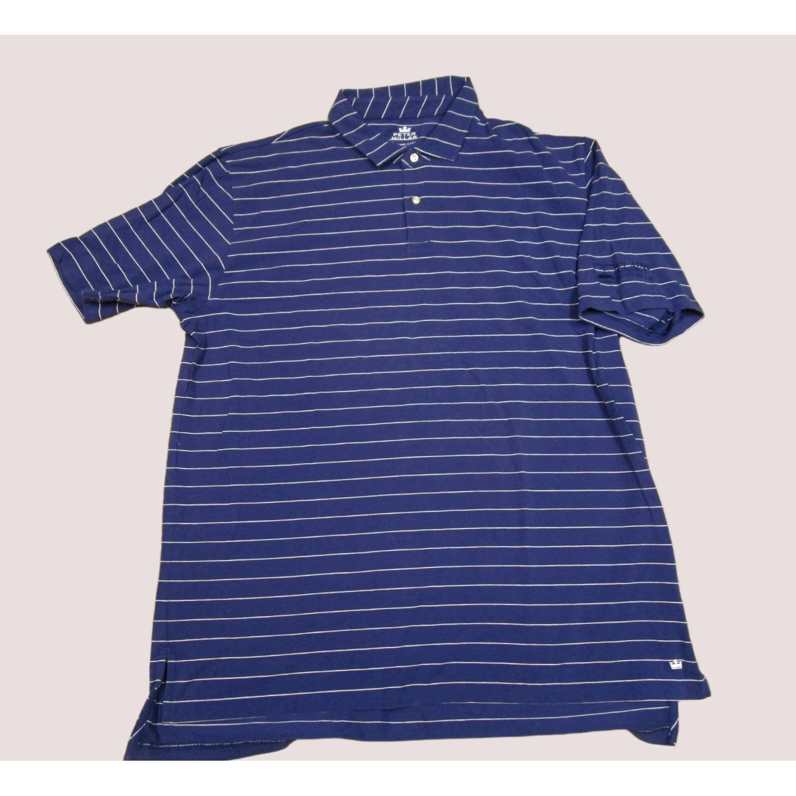Peter Millar Peter Millar Polo Shirt Men XL Blue Striped Seaside Golf Performance Stretch Size US XL / EU 56 / 4 - 1 Thumbnail