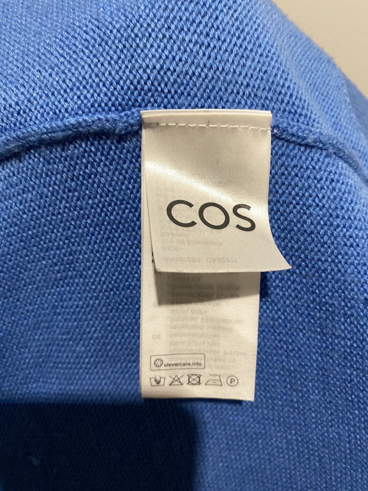 Cos COS 100% Wool Blue Sweater | Size L | Minimalist Design Size L / US 10 / IT 46 - 4 Thumbnail
