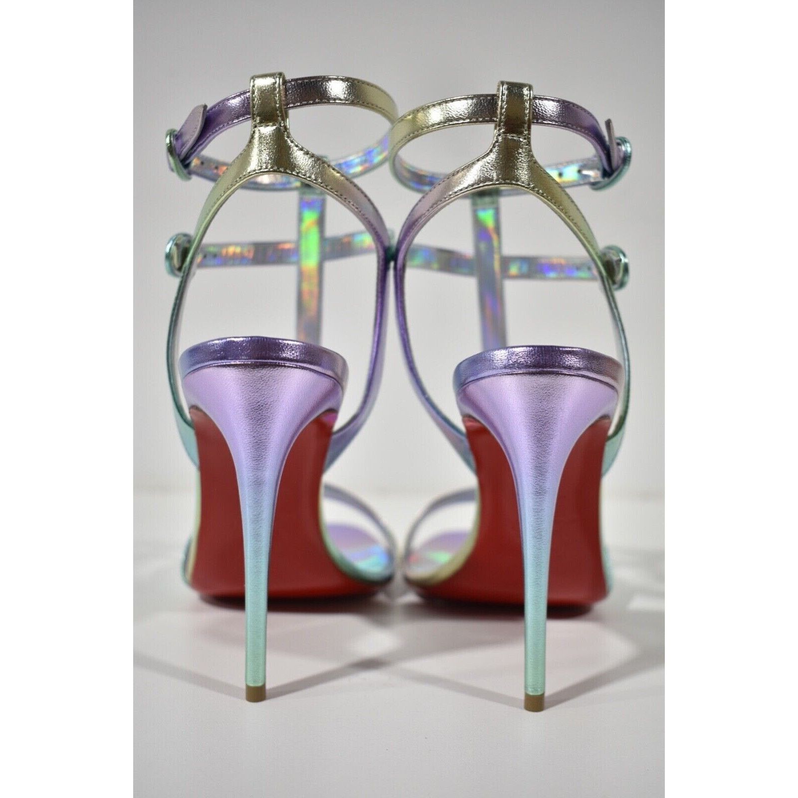 Christian Louboutin Mara 100 Multicolor Purple Sandal Ankle Strap Heel Pump 38 Size US 8 / IT 38 - 11 Thumbnail