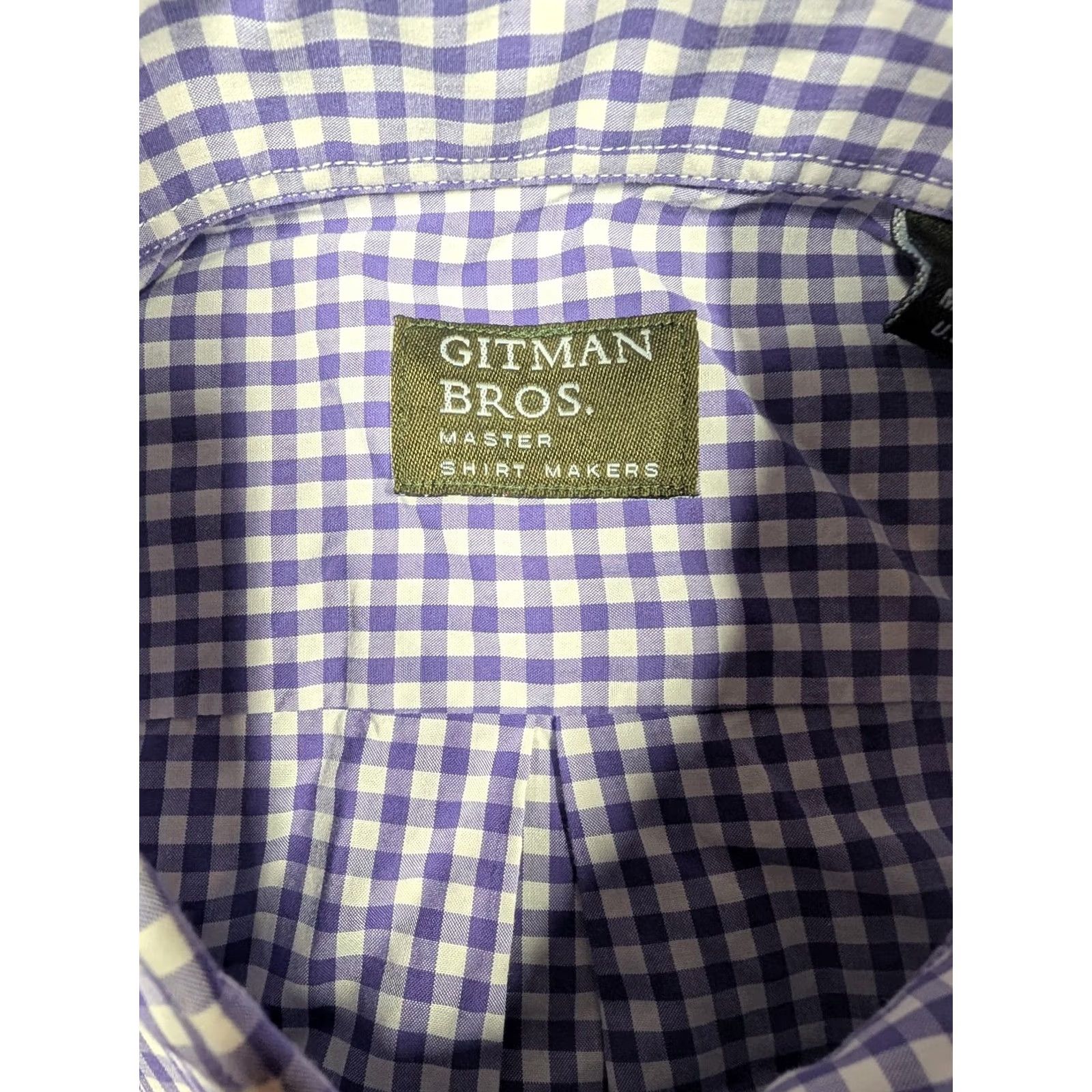 Vintage Gitman Bros Shirt Mens Medium Purple Gingham Button-Down Long Sleeve Made In USA Size US M / EU 48-50 / 2 - 5 Thumbnail