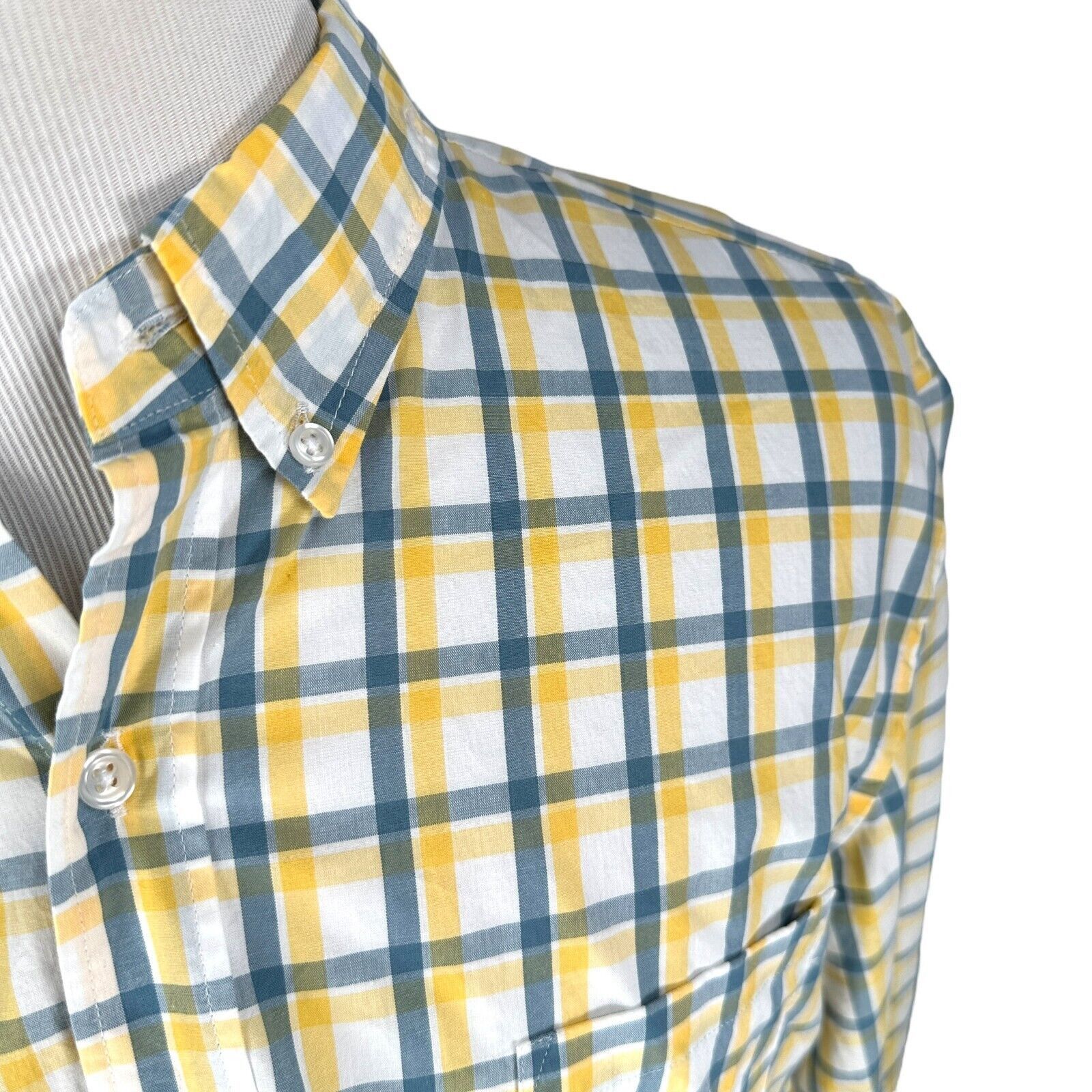 J.Crew J.Crew Shirt Men's XL Yellow Plaid Cotton Slim Button Down Size US XL / EU 56 / 4 - 2 Thumbnail