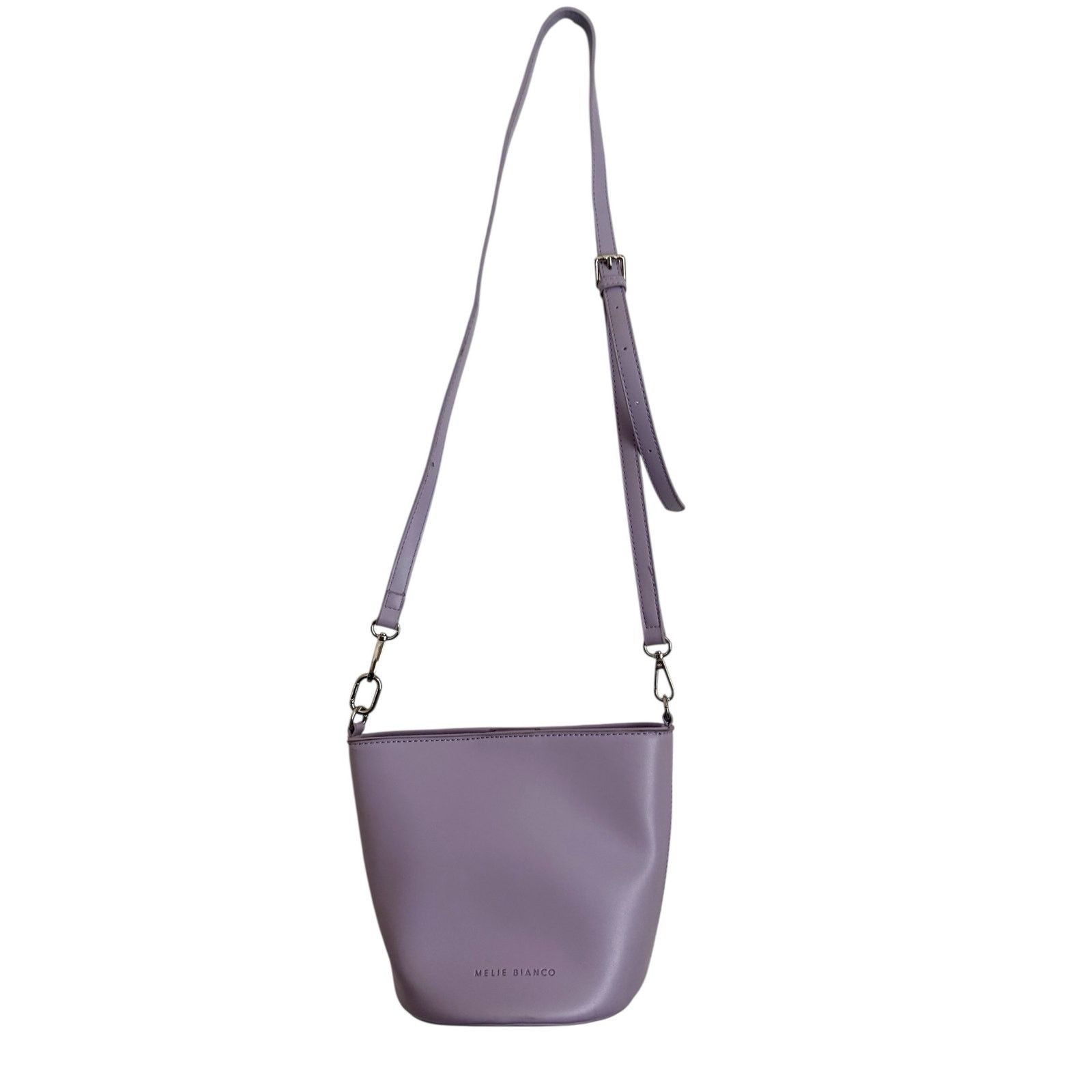 Anthropologie Melie Bianco Lavender Vegan Leather Bucket Crossbody Bag Size ONE SIZE - 3 Thumbnail