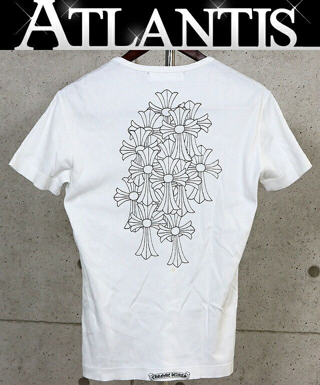 Chrome Hearts Chrome Hearts White Blue Triple Cross T-Shirt | Grailed