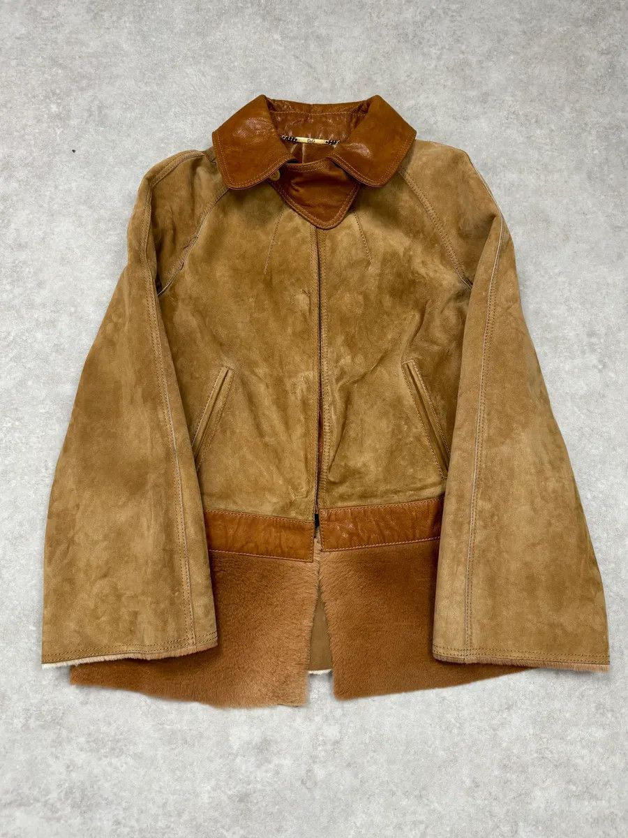 Dolce & Gabbana 2000s Dolce & Gabbana Beige & Brown Hybrid Fur Leather Jacket Size S / US 4 / IT 40 - 4 Thumbnail