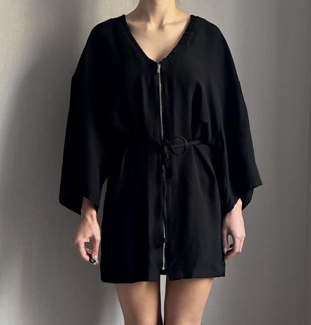 Acne Studios ACNE Jeans black mini dress 100% silk open back size M-L Size M / US 6-8 / IT 42-44 - 2 Thumbnail