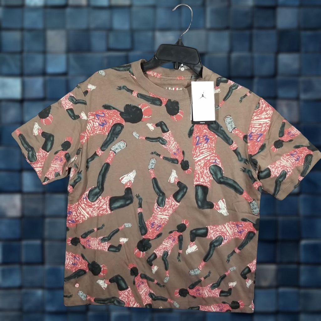 Jordan Brand Jordan Women's Cotton T-Shirt Small Artist Series Parker Duncan Brown Graphic Casual Tee Unisex Size S / US 4 / IT 40 - 1 Thumbnail
