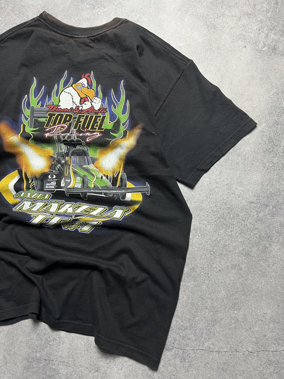Japanese Brand Vintage Top Fuel Racing F1 Faded Mudwash Y2K Tee Shirt Size US L / EU 52-54 / 3 - 3 Thumbnail