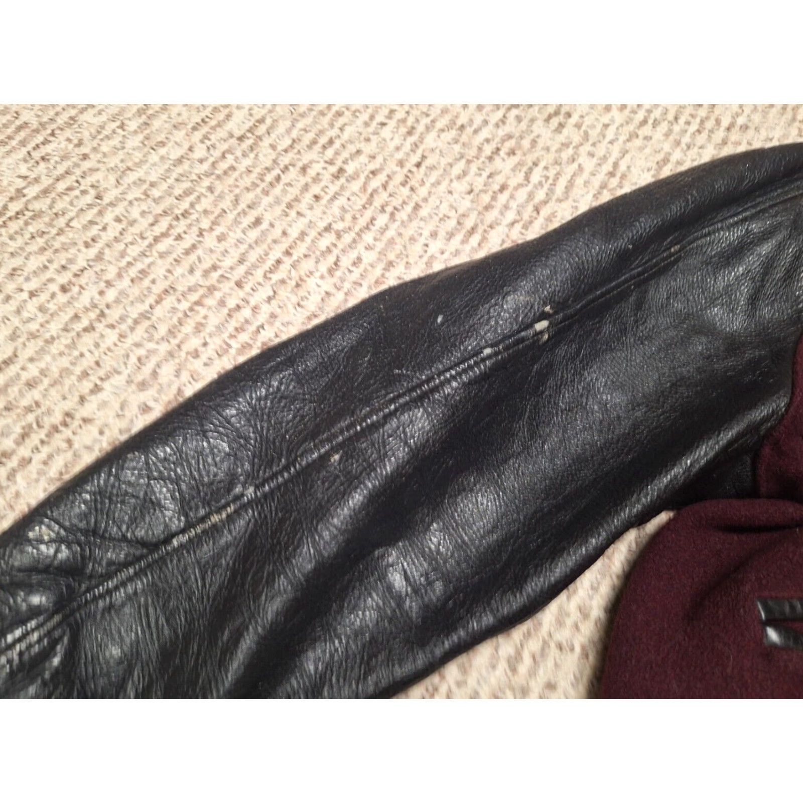Vintage VINTAGE Butwin Varsity Jacket Men Wool Leather Burgundy 44 Sz 50s 60s Varisty Leather Lining MwY Size US S / EU 44-46 / 1 - 3 Thumbnail