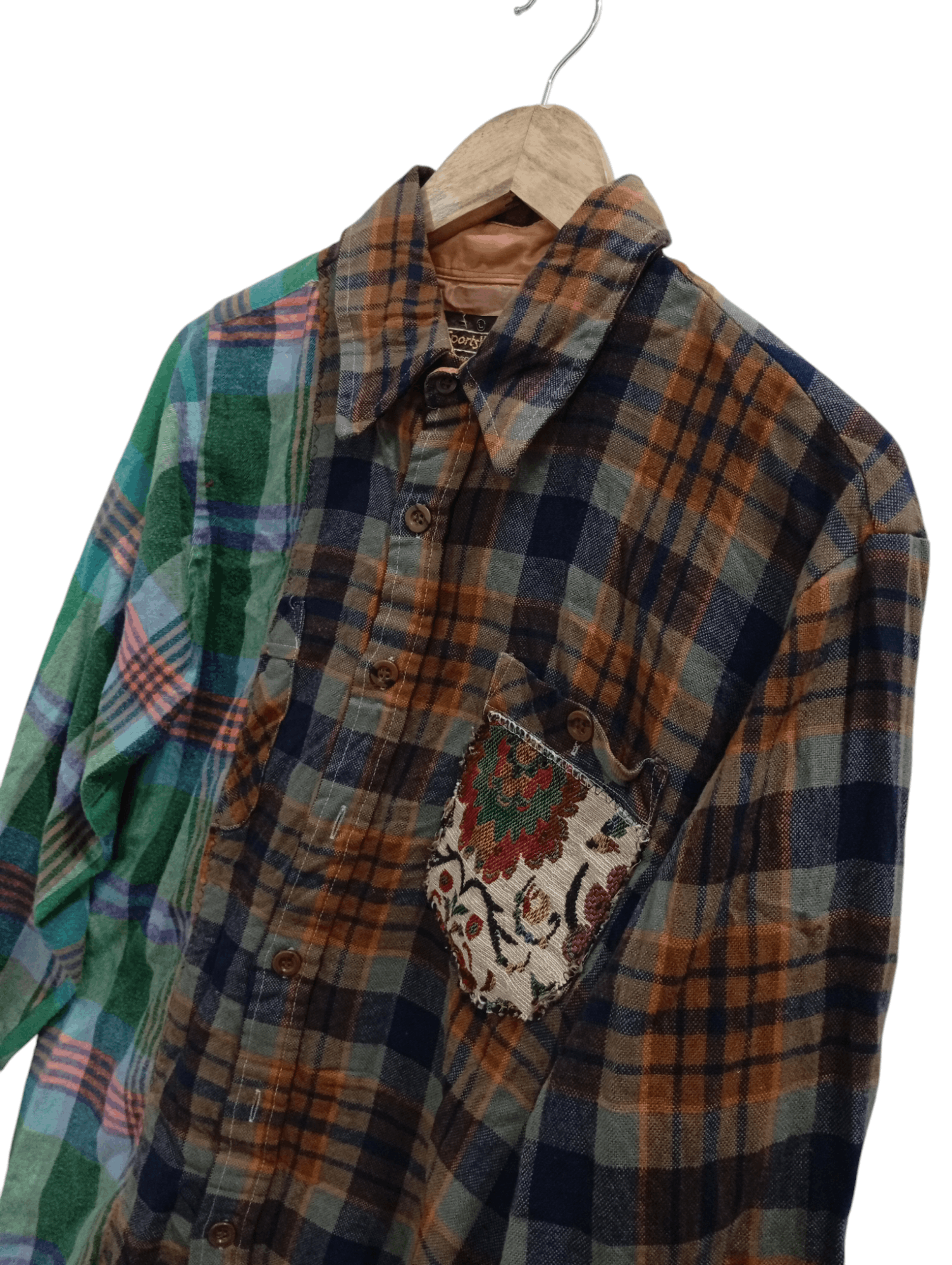 Flannel × Sears × Vintage 🔥🔥Vintage Sears Patchwork Plaid Flannel Shirt Size US M / EU 48-50 / 2 - 6 Thumbnail