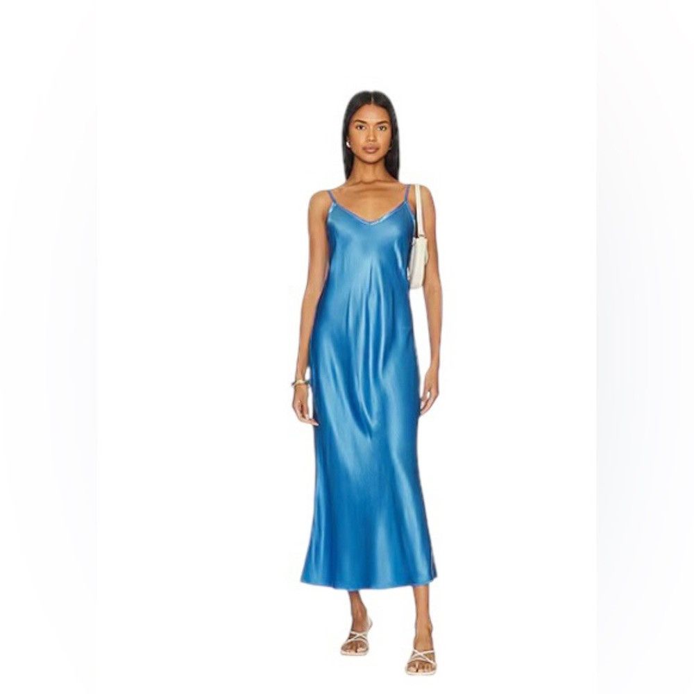 Enza Costa ENZA COSTA SATIN BIAS CUT SLIP DRESS IN POOL BLUE WOMENS Size M / US 6-8 / IT 42-44 - 9 Thumbnail