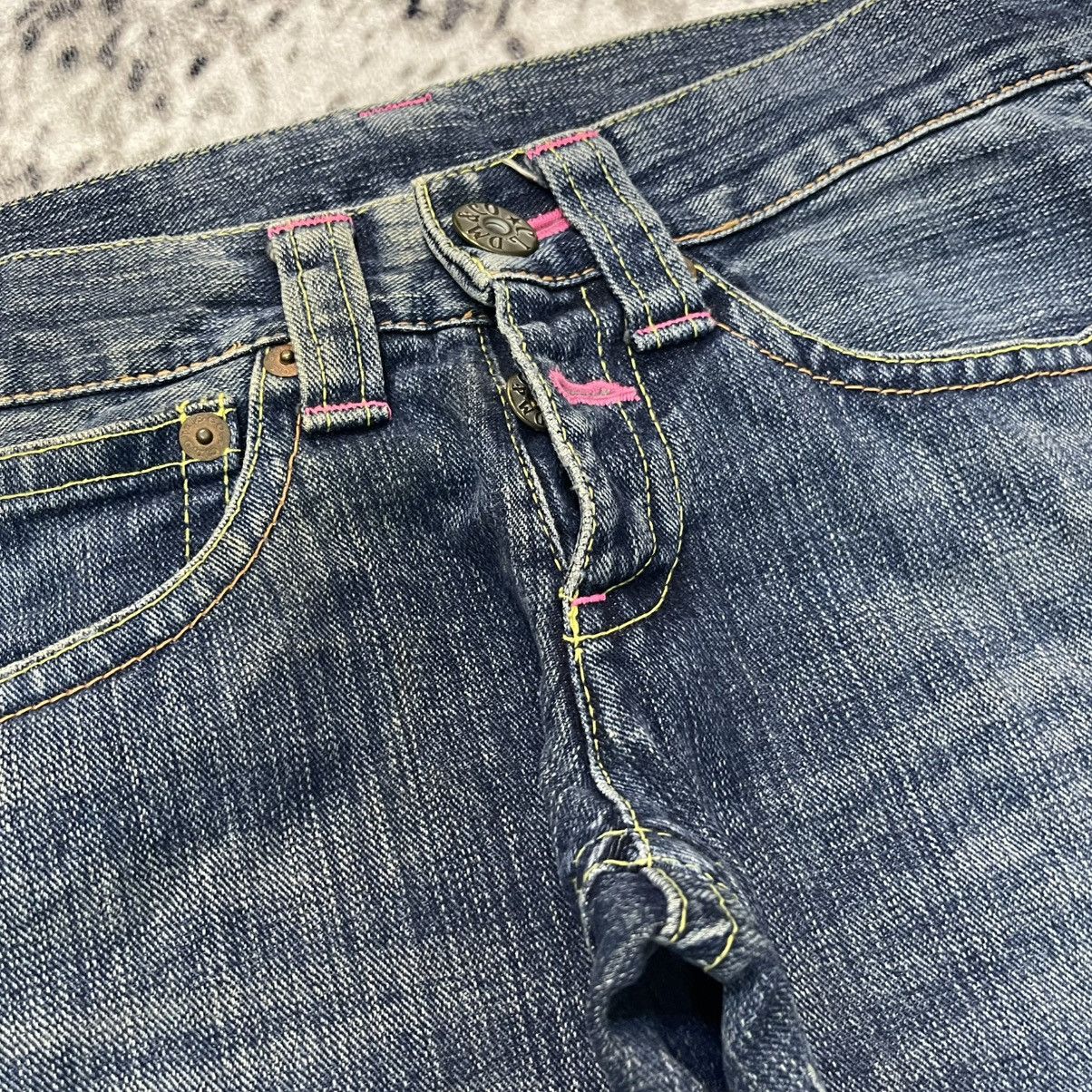 Japanese Brand Y2K Cocolulu Embroidery Wide Leg Flare Jeans Size 29" - 9 Thumbnail