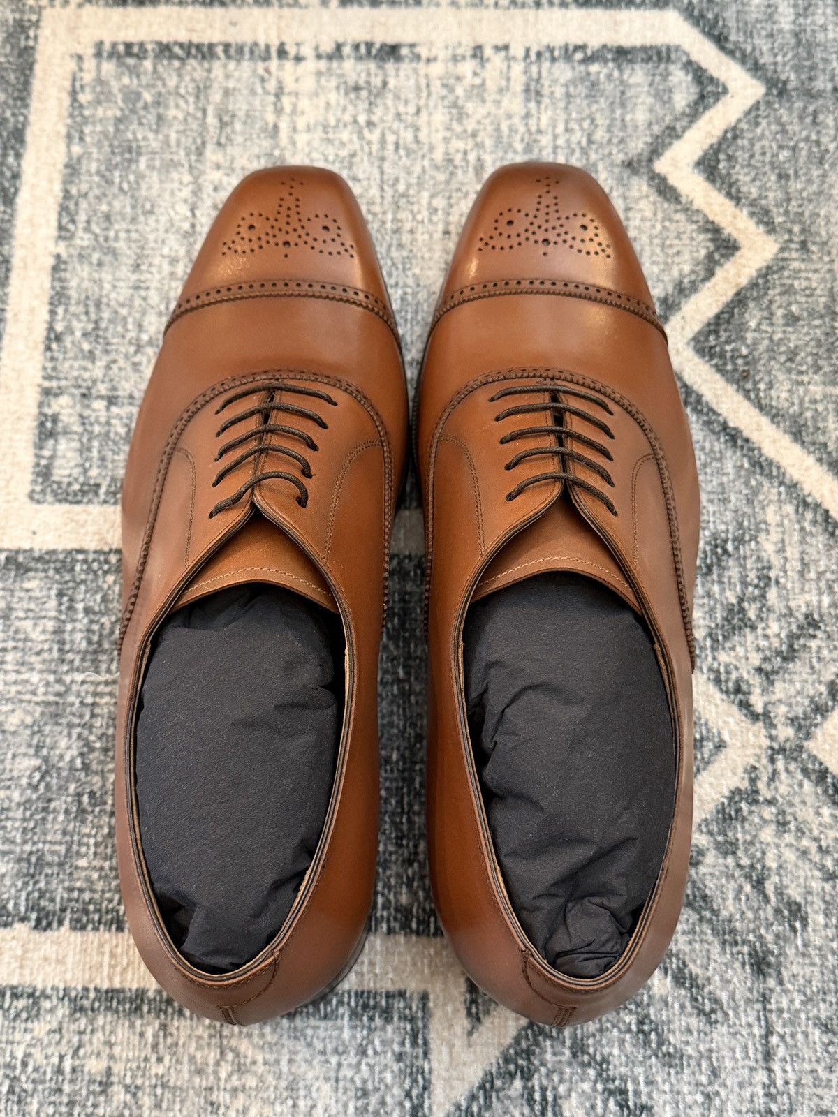 Ralph Lauren Purple Label RL Purple Label Denver Burnished Calfskin Cap-Toe Shoes Size US 11.5 / EU 44-45 - 5 Thumbnail