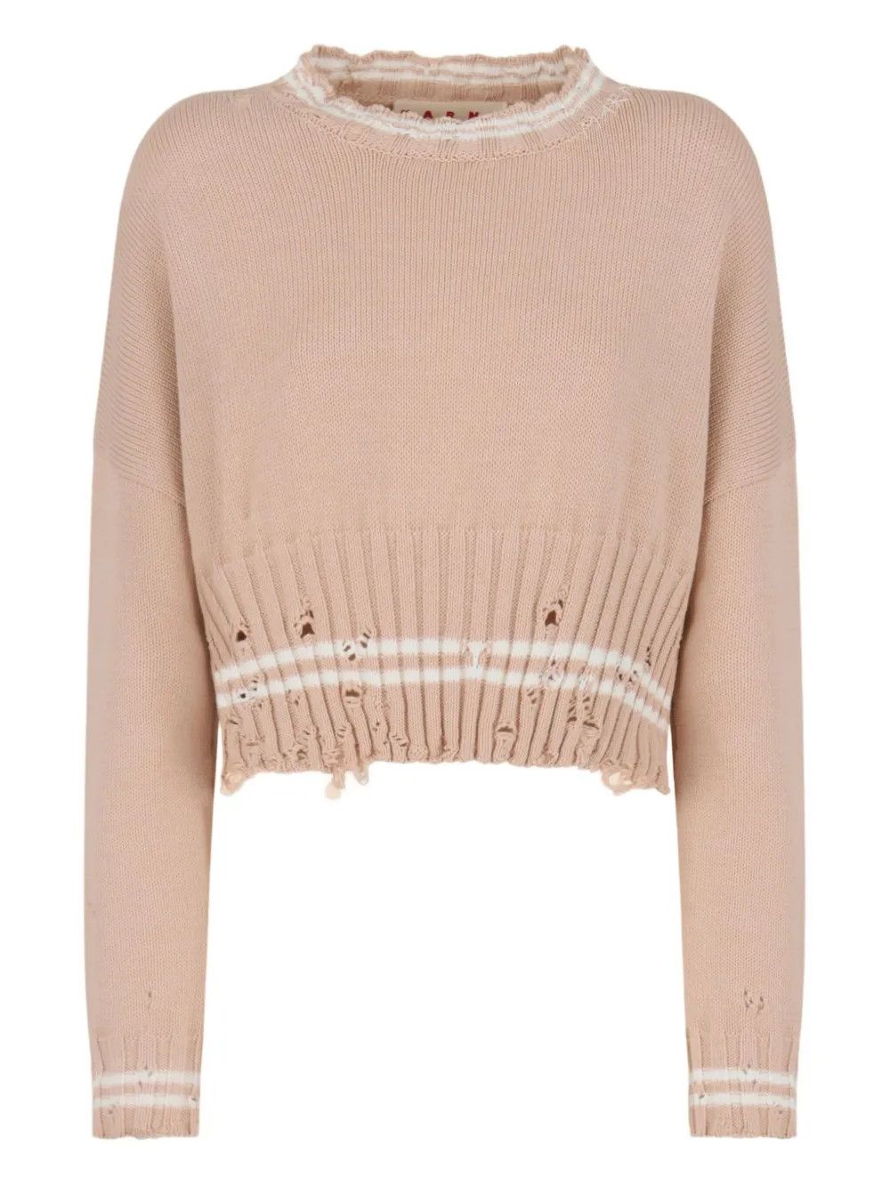 Marni o1f1d3z0326 Cropped Sweater in Beige Size M / US 6-8 / IT 42-44 - 1 Thumbnail
