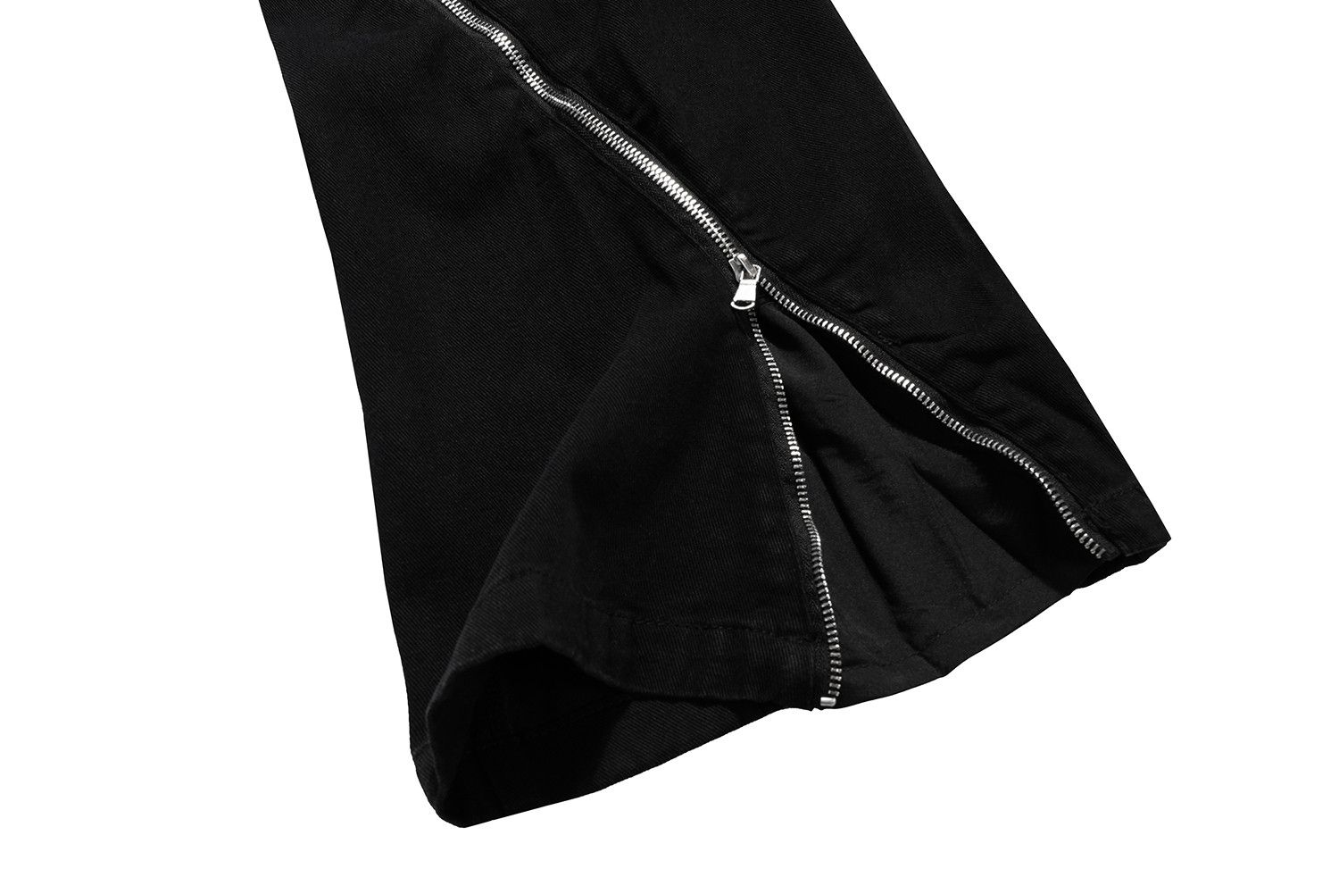 Japanese Brand × Jean Front Curve Zipper Adjustable Black Flare Jeans Size US 31 - 10 Thumbnail