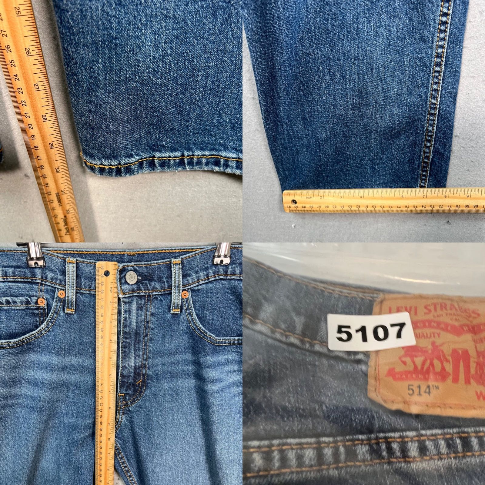 Levi's Levi's 514 Jeans Mens 33x31 Regular Straight Denim Blue 5-Pocket Modern Classic Vintage: No Size US 33 - 8 Thumbnail