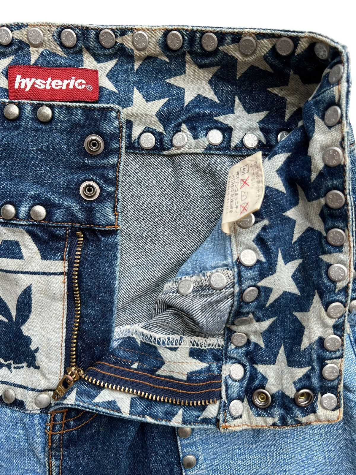 Hysteric Glamour Vintage 90s Hysteric Glamour Studded Denim Mini Skirt Size 28" / US 6 / IT 42 - 6 Thumbnail
