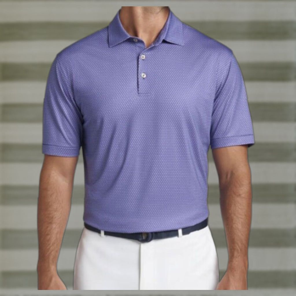 Peter Millar Peter Millar Summer Comfort Polo Shirt XL Men’s Blue Geometric Short Sleeve Performance Polo Shirt Size US XL / EU 56 / 4 - 1 Thumbnail