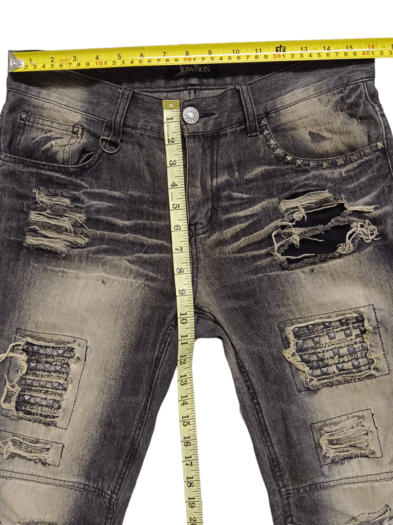 LOWBOX 💥Punk💥 Lowbox Distressed Flare Denim Size US 32 / EU 48 - 13 Thumbnail
