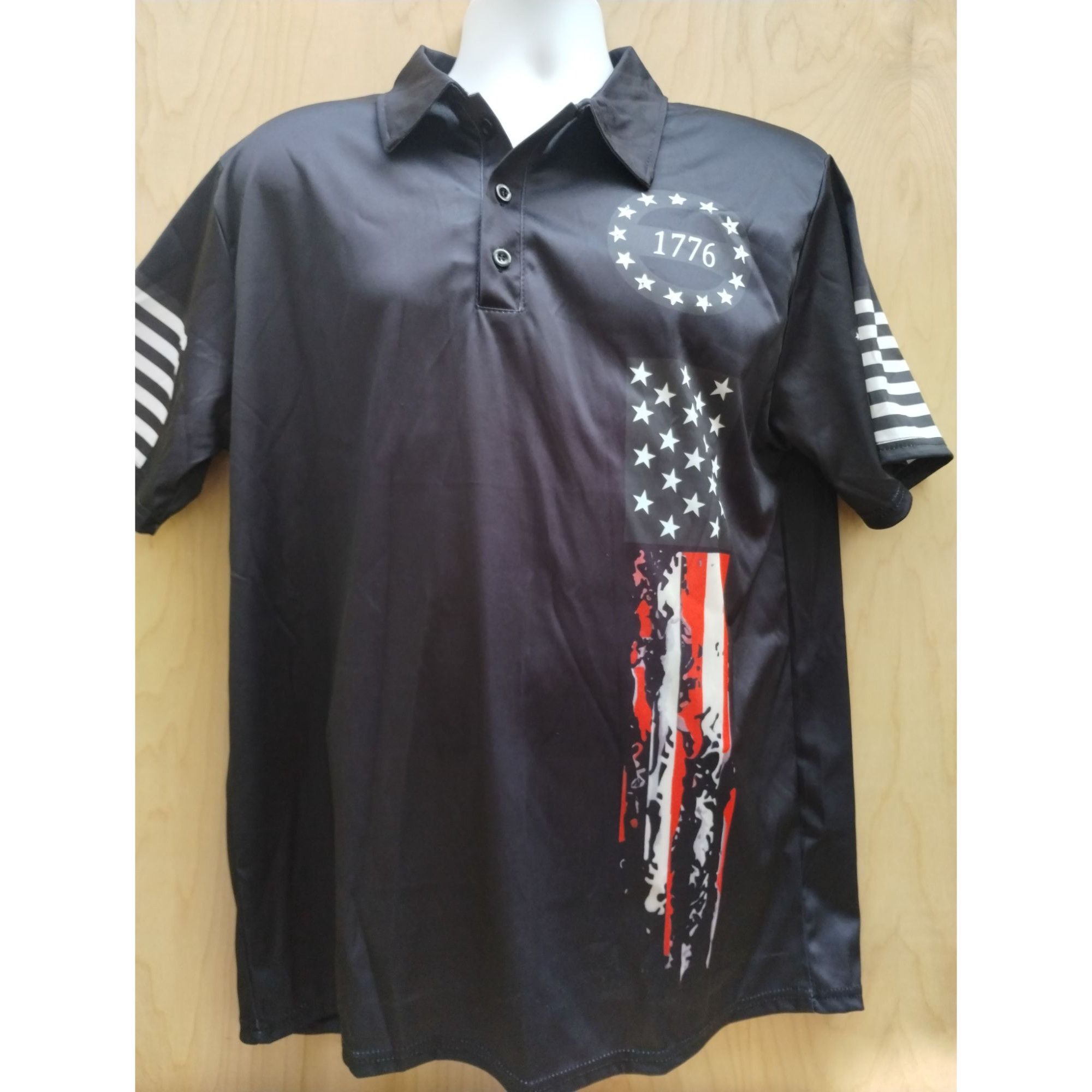 Other 1776 Patriotic Mens Polo Shirt Large American Flag Design Size US L / EU 52-54 / 3 - 1 Thumbnail
