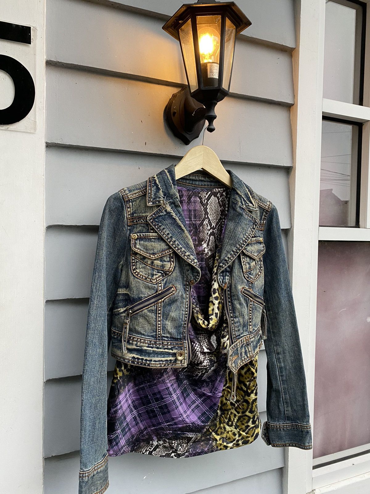 Vintage GGPX NEWYORK Biker Mode Jacket Style Wash Denim Punk Punkers Size S / US 4 / IT 40 - 15 Thumbnail