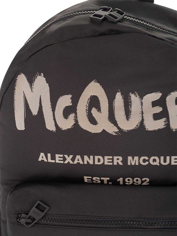 Alexander McQueen o1w1db10725 Size: OS/Graffiti Metropolitan Backpack in Black Size ONE SIZE - 4 Thumbnail