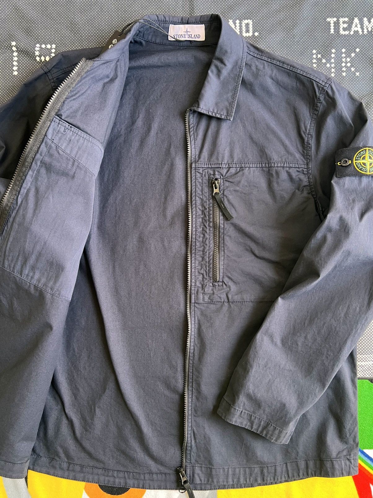 Stone Island XL Stone Island Overshirt Cotton Stretch Navy blu jacket zip Size US XL / EU 56 / 4 - 9 Thumbnail