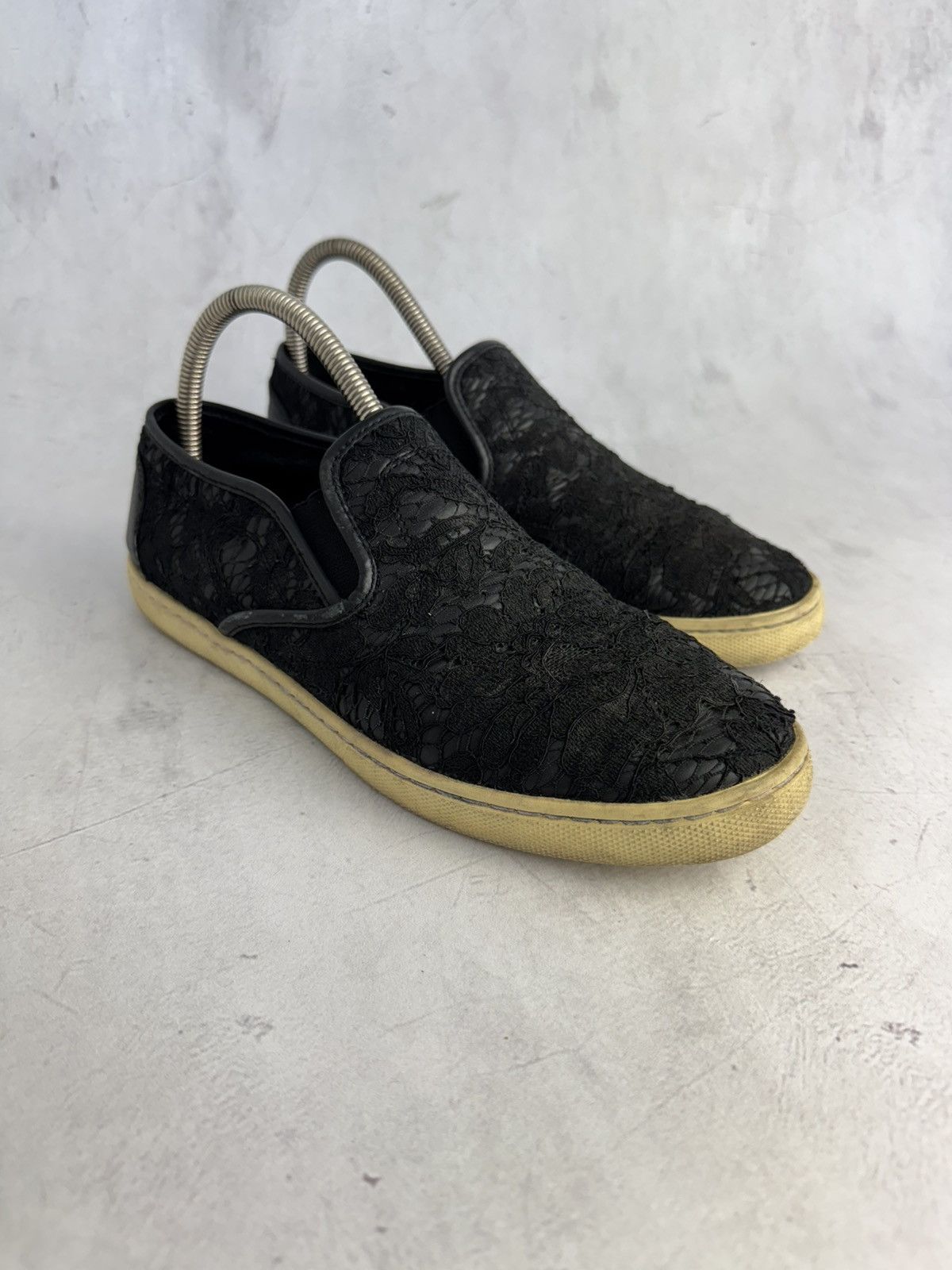 Dolce & Gabbana Dolce & Gabbana Slip-On Sneakers Black Lace size 39 Size US 9 / IT 39 - 1 Thumbnail