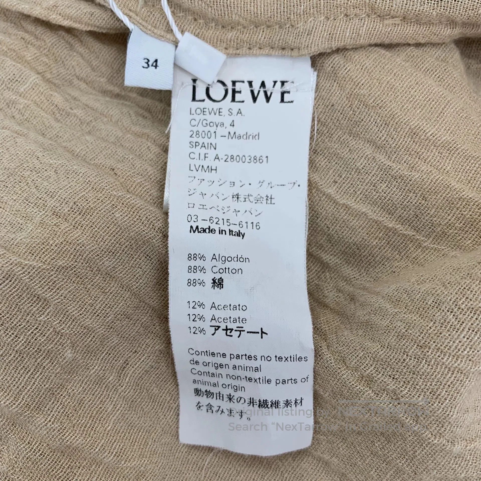 Loewe Loewe Brown Pleated Cotton Long Sleeve Cardigan. Size US XXS / EU 40 - 7 Thumbnail