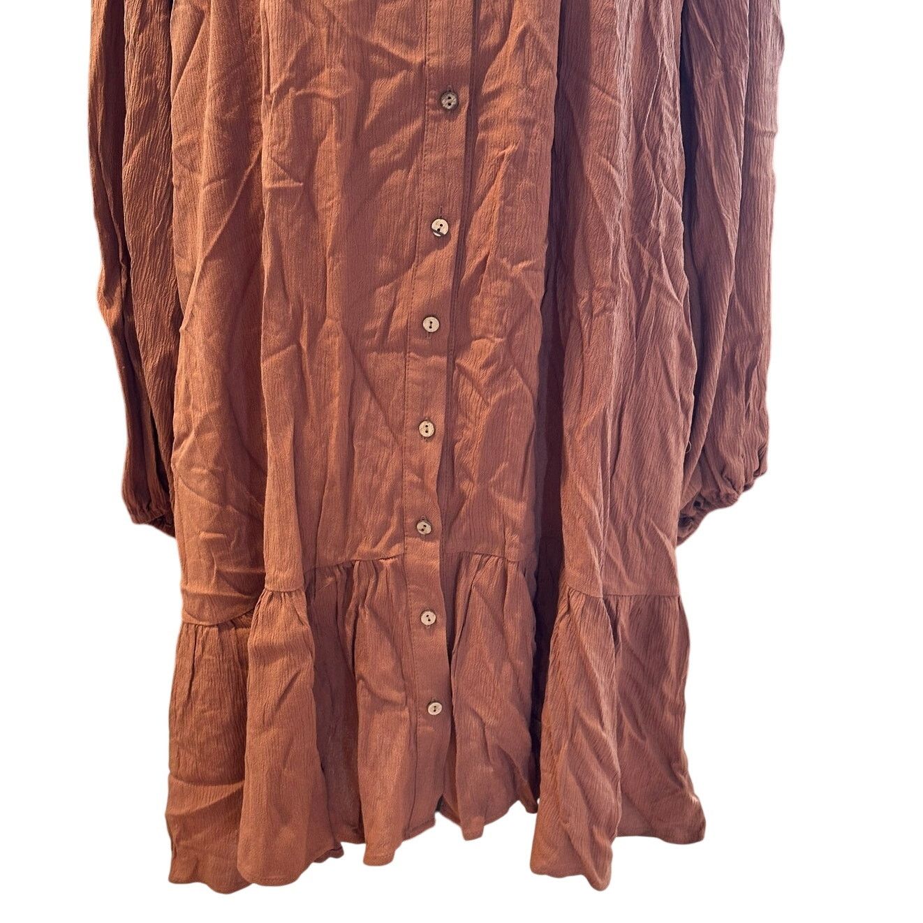 Other Wishlist Women's Brown Button Down Shirt Dress Pockets M/L Size L / US 10 / IT 46 - 3 Thumbnail