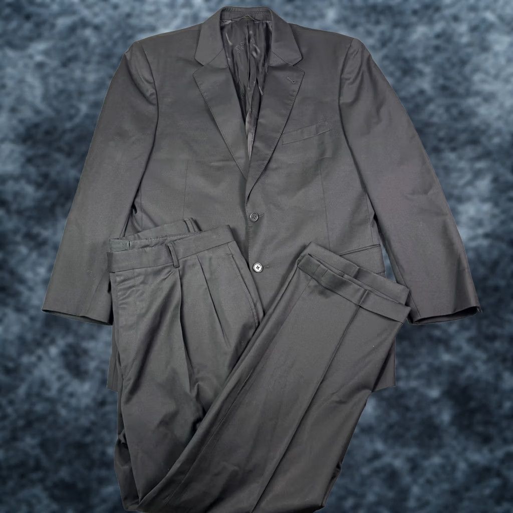 Jos. A. Bank Jos A Bank Signature Gold Suit Jacket Pants Set Mens 44R 34x30 Black Wool Size 44R - 1 Thumbnail