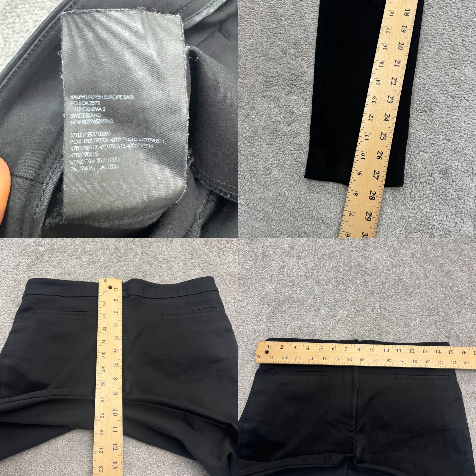 Club Monaco VINTAGE Club Monaco Women's Dress Pants Slim Fit Mid Rise Black Stretch 6 Business Casual Workwear Size 28" / US 6 / IT 42 - 8 Thumbnail