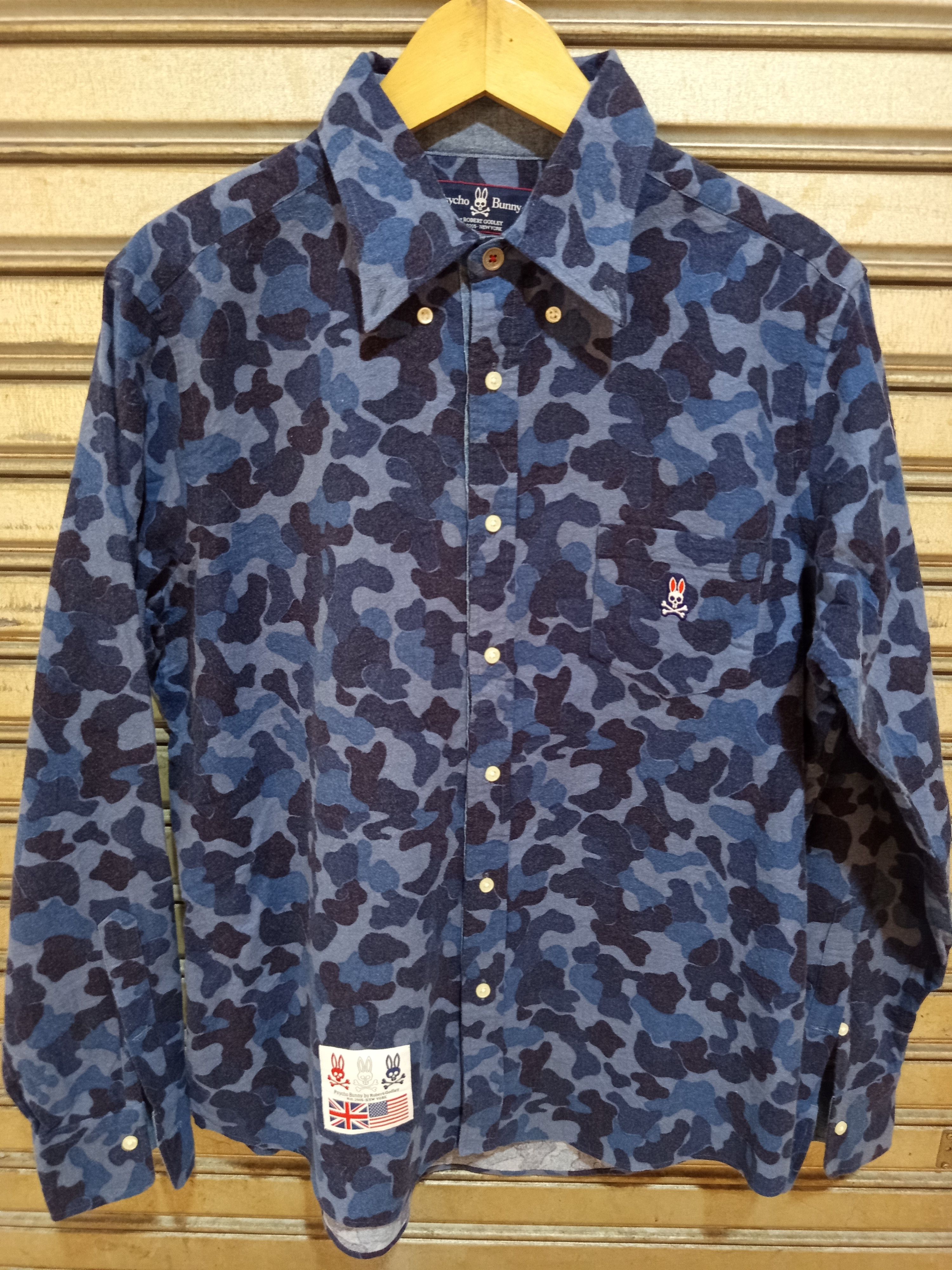 Psycho Bunny Psycho Bunny Camouflage Button Down Shirt Robert Godley Size US XL / EU 56 / 4 - 1 Thumbnail