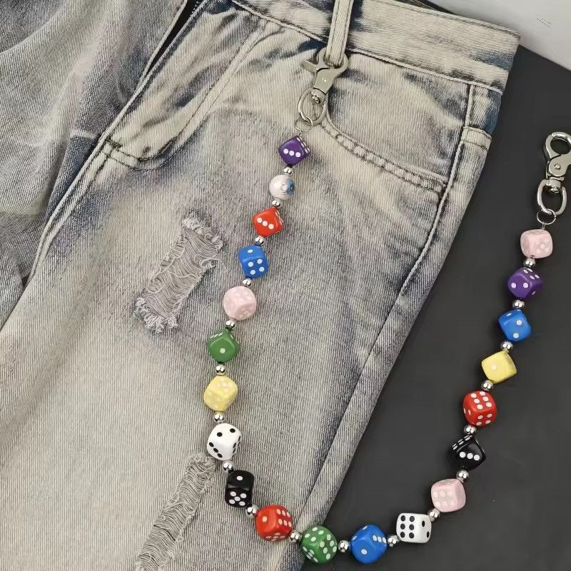 Jewelry Multi-Color Dice Bead Wallet Chain Y2K Grunge Streetwear Size ONE SIZE - 6 Thumbnail