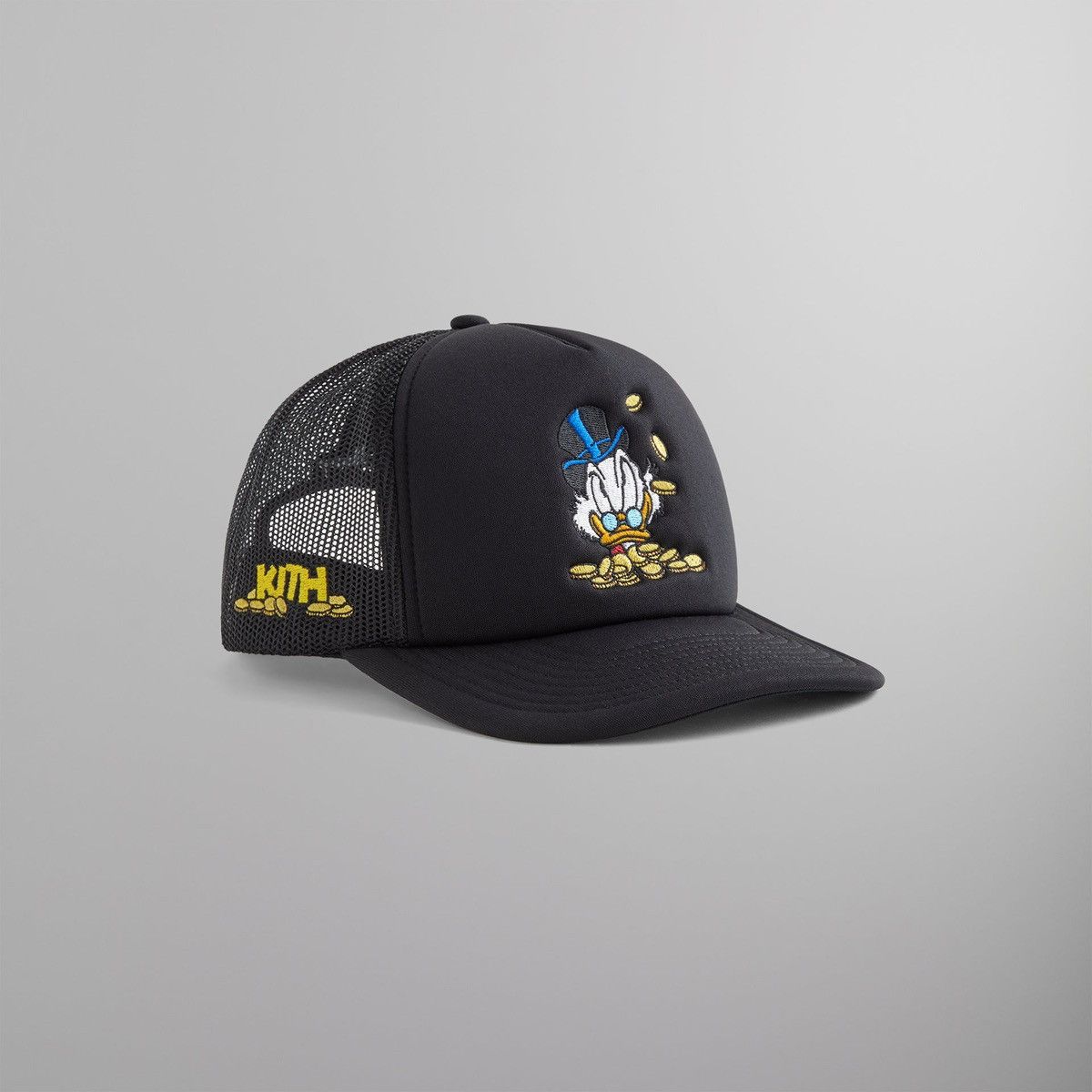 Disney Kith Donald Duck Scrooge Nolan Trucker Hat Black