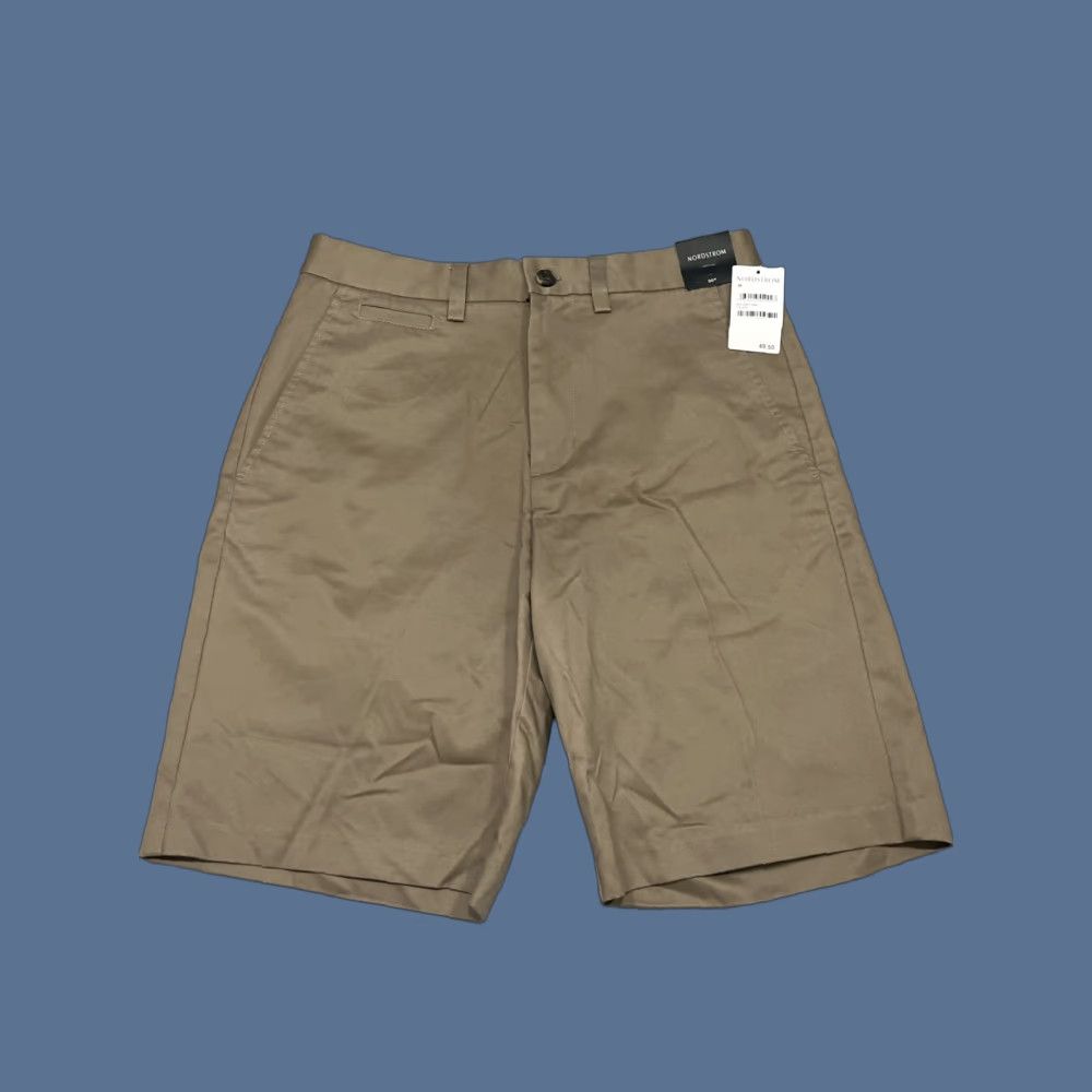 Nordstrom Nordstrom Beige Flat Front Shorts 30” Chino NWT Mens Size US 30 / EU 46 - 1 Thumbnail