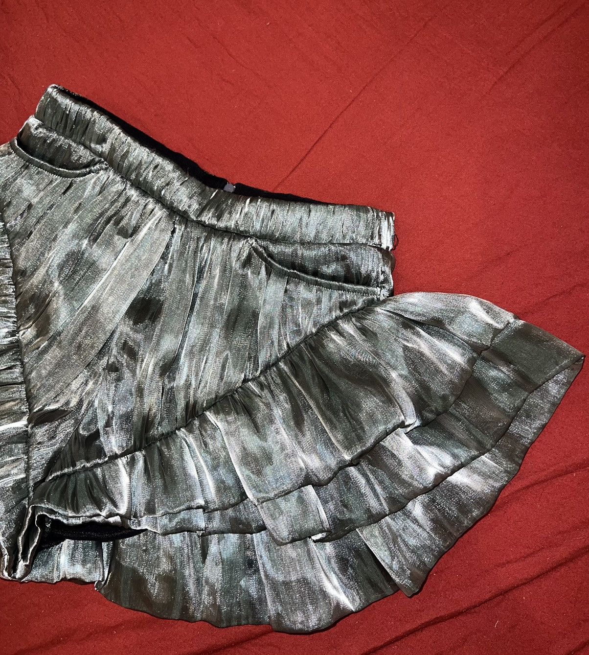 Designer LALUNE silver bling shorts 🪩💗 Size 25" / US 0 / IT 36 - 9 Thumbnail