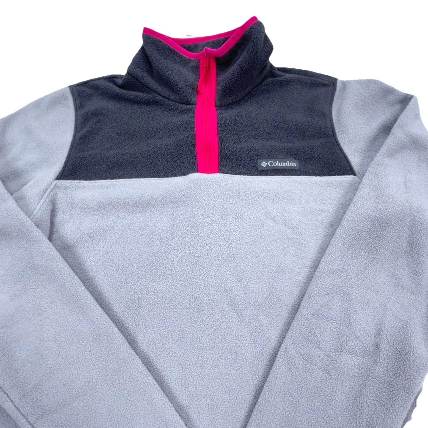 Layer 8 Columbia Pullover Sweater Women Small Gray Fleece 1/4 Zip Casual Travel Size S / US 4 / IT 40 - 2 Thumbnail
