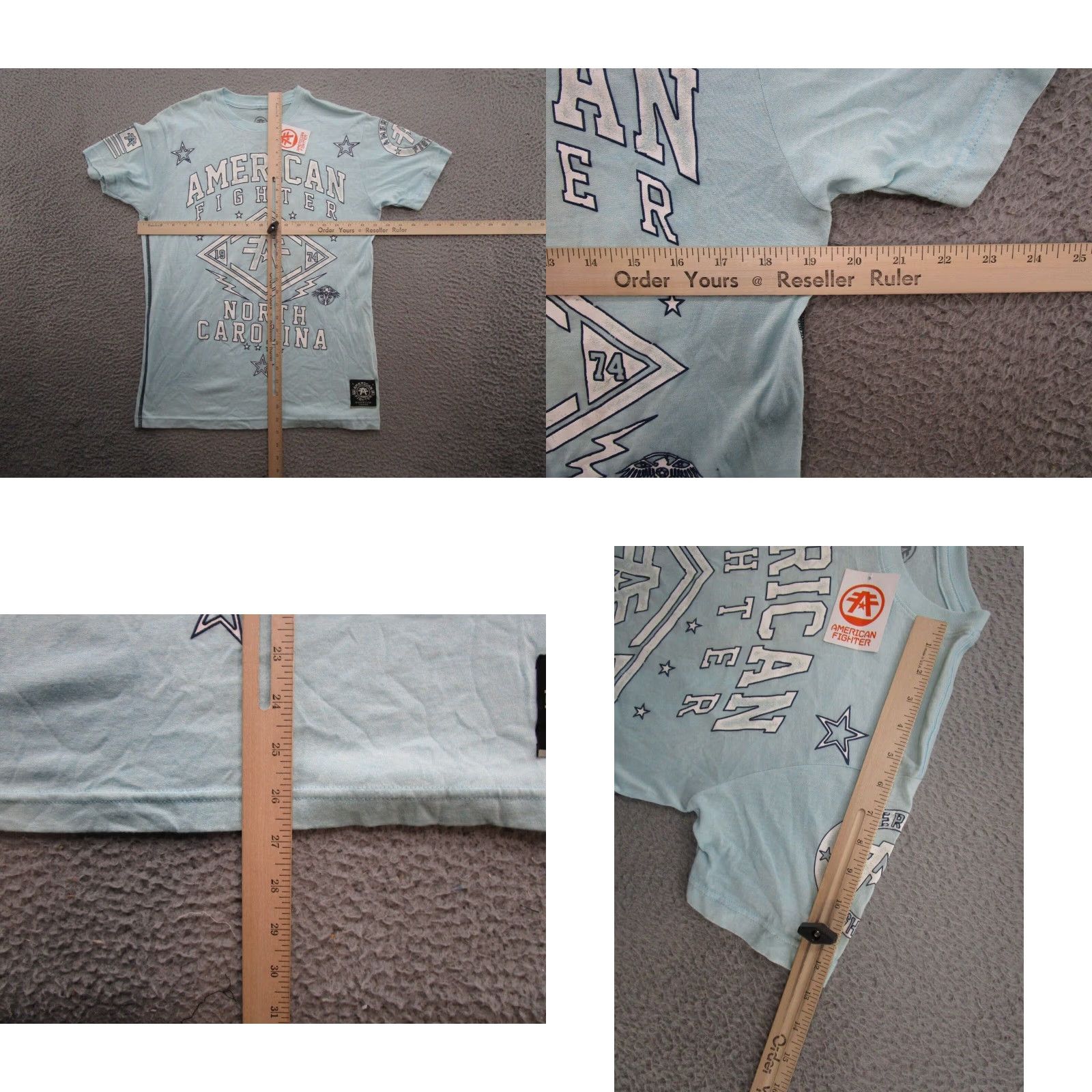 Vintage American Fighter T-Shirt North Carolina Men’s Size S Blue Double-Sided Shirt Mens Size US S / EU 44-46 / 1 - 8 Thumbnail