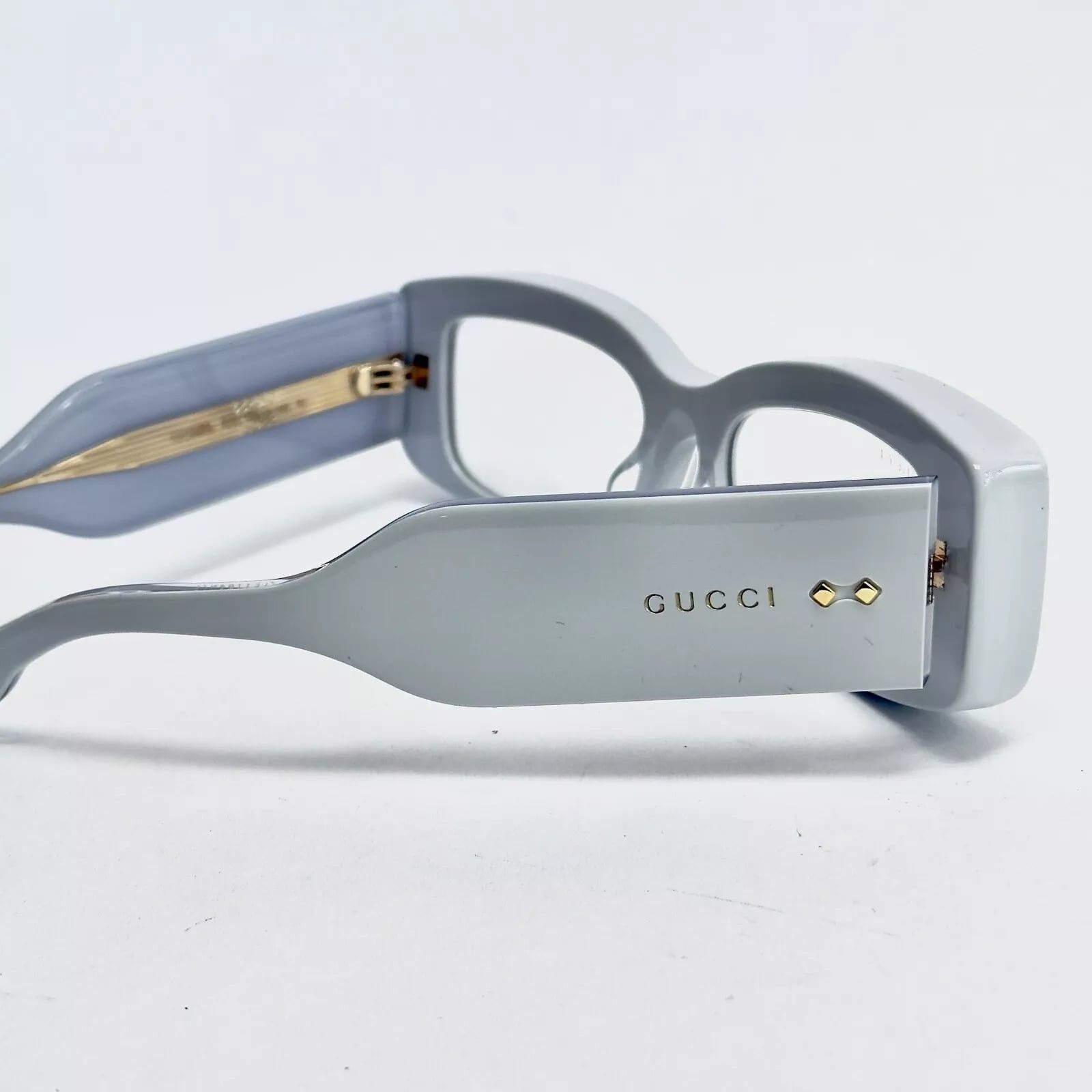 Gucci GUCCI 1528 White Violet Narrow Sculpted Logo Pin Gg1528S 005 Size ONE SIZE - 2 Thumbnail